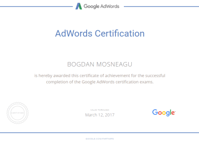 Certification Bogdan Mosneagu