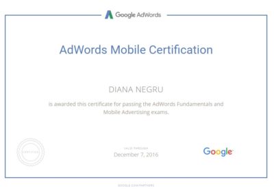 DIANA NEGRU MOBILE CERTIFICATION