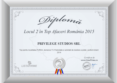 Top firme Romania 2014 2015 PRIVILEGE STUDIOS SRL CJ loc 2 1